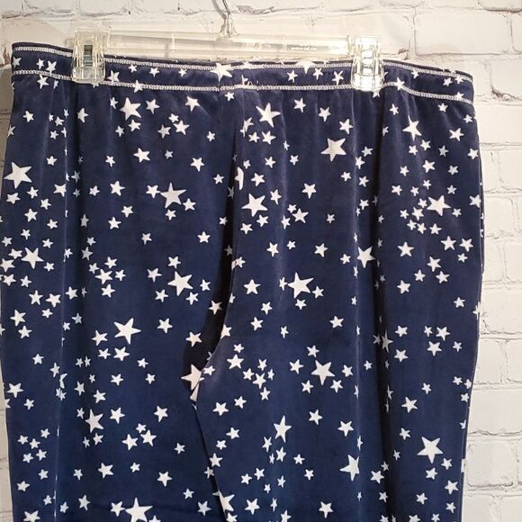 Layla velour navy blue with stars sleep pants - Picture 6 of 9